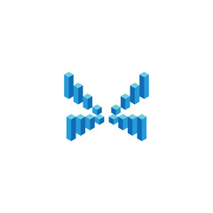 Fototapeta premium buildings, 3d, modern, abstract geometric symbol simple logo vector
