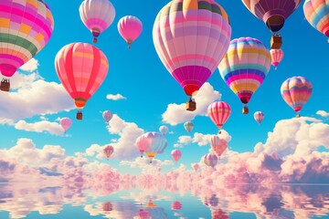 Obraz premium Hot air balloons - Generative AI