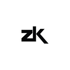 Letter zk connect geometric symbol simple logo vector