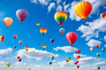 Obraz premium Hot air balloons - Generative AI