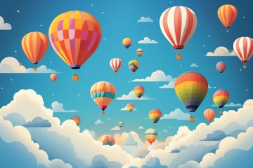 Obraz premium Hot air balloons - Generative AI