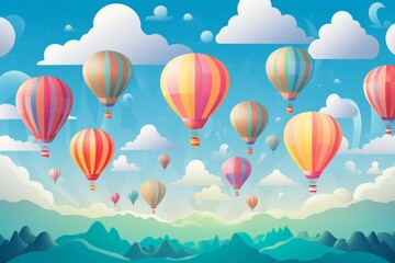 Obraz premium Hot air balloons - Generative AI