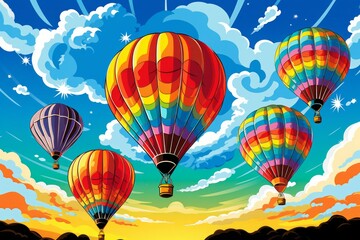 Obraz premium Hot air balloons - Generative AI