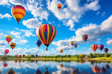 Fototapeta premium Hot air balloons - Generative AI