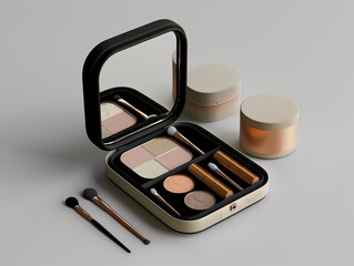 A highquality render of a compact travel makeup set