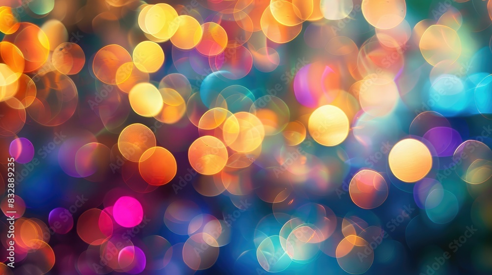 Aufkleber blurred multicolored backdrop with bokeh lighting