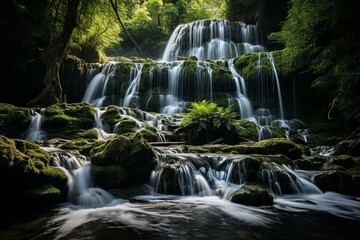 Obraz premium Waterfalls - Generative AI