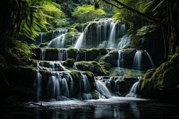 Obraz premium Waterfalls - Generative AI