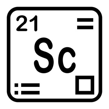 scandium element symbol black square clip art preview