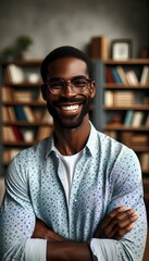 portrait of a man in library