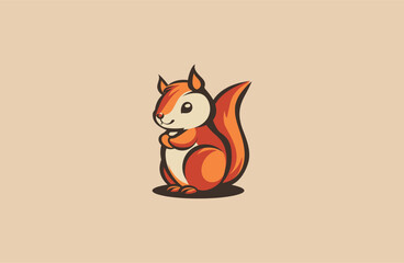 Squirrel logo design template vector illustration