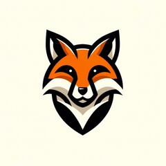 Modern minimalist fox face logo with sharp features