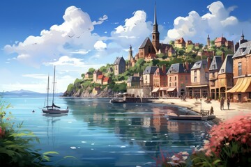 Seaside towns - Generative AI