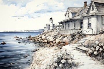 Seaside towns - Generative AI