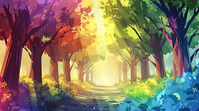 Rainbow Low Poly Vector Background. 