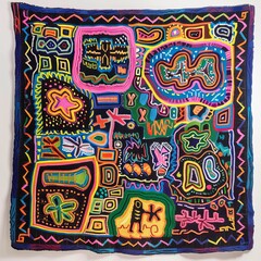 Panama Mola Tapestry 