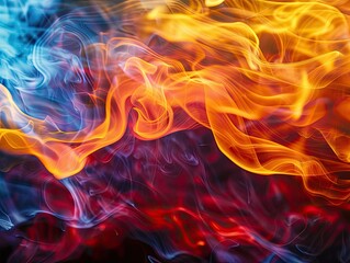 Flames licking at abstract surfaces