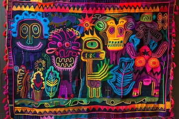 Panama Mola Tapestry 