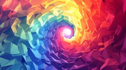 Rainbow Low Poly Vector Background. 