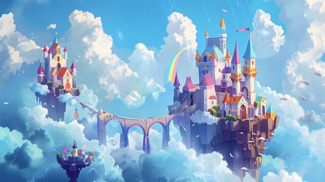 Rainbow Low Poly Vector Background. 