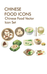 Chinese food logo vector Icon set