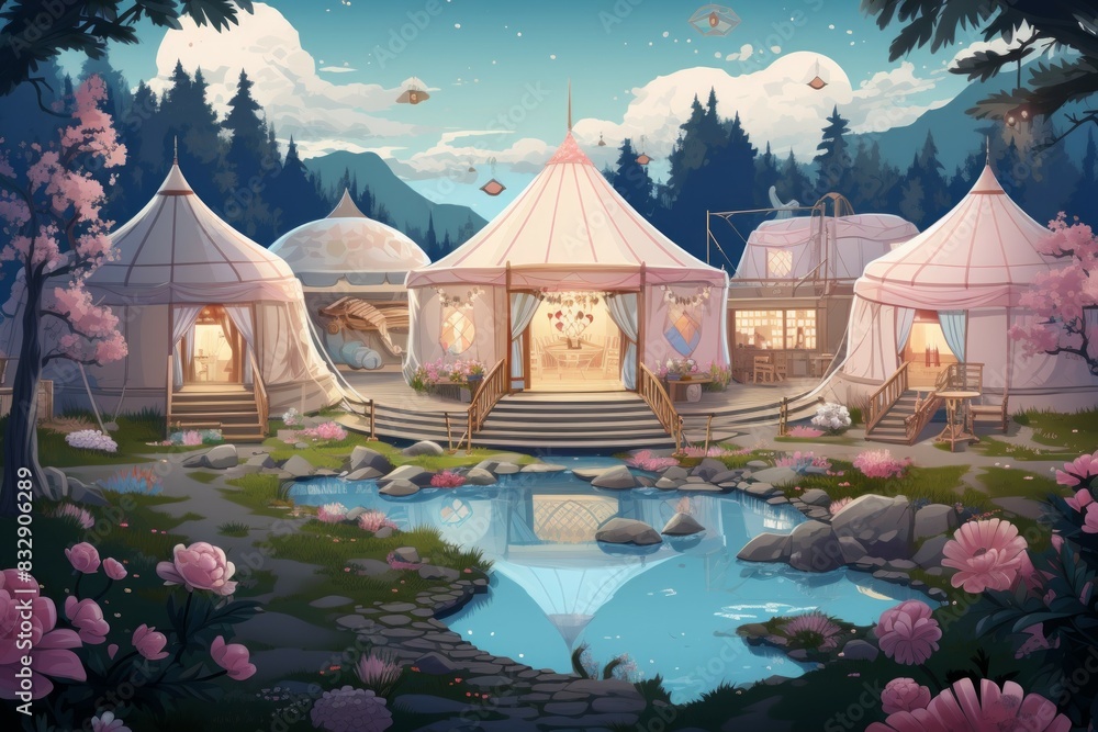 Canvas Prints Glamping - Generative AI