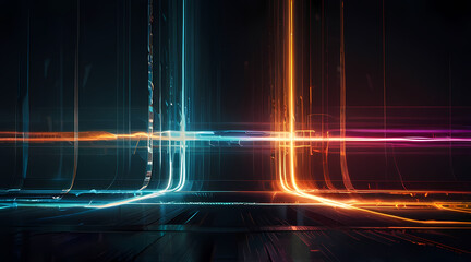 Abstract background featuring light trails and flares