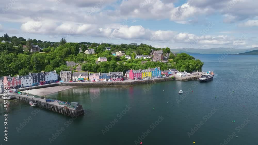 Wall mural tobermory from a drone, isle of mull, scotland, uk - Wall murals