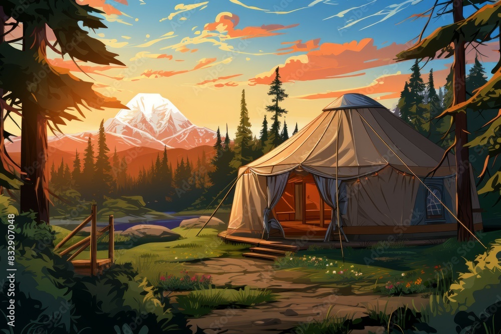 Canvas Prints Glamping - Generative AI