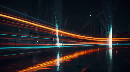 Fototapeta premium Abstract background featuring light trails and flares