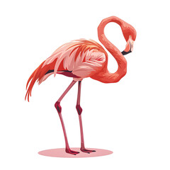 Vector illustration of a flamingo on a white background. Suitable for crafting and digital design projects.[A-0001]