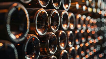 Stacked wine bottles ideal backdrop for winery