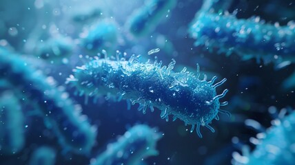 Naklejka premium Detailed view of bacteria cells in a microscopic close-up