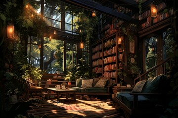 Fototapeta premium Summer reading - Generative AI