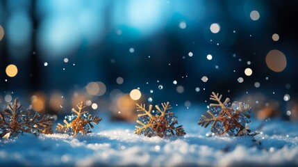 Beautiful ornamental snowflakes in the snow once more.