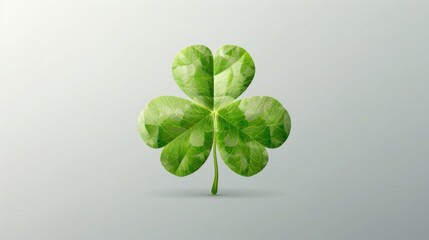 The four leaf clover is isolated  on  white background