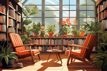 Fototapeta premium Summer reading - Generative AI