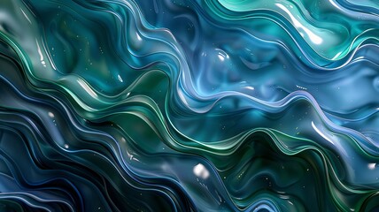 Obraz premium Luxurious waves of sapphire and emerald merging seamlessly