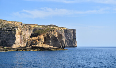 some cliffs ot the island of malta in the mediterranean sea