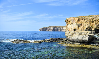 some cliffs ot the island of malta in the mediterranean sea © alberto
