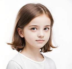 Fototapeta premium portrait of a girl, beauty, kid, hair, person, smile, childhood, people, one, eyes, closeup, expression, little, happiness