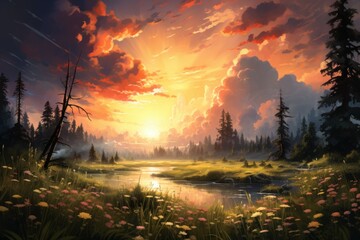 Obraz premium Summer storms - Generative AI