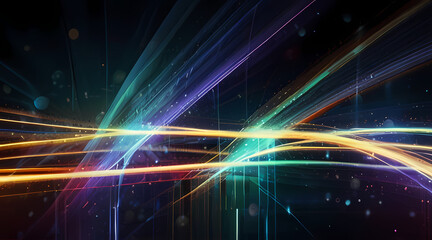 Abstract background featuring light trails and flares