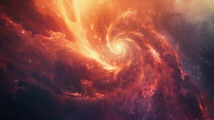 Enchanting Spiral Galaxy: Colorful Deep Space and Universe Background