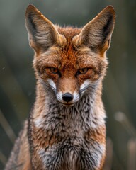 Fototapeta premium Mystic portrait of Bengal Fox, copy space on right side, Anger, Menacing, Headshot, Close-up View Isolated on black background
