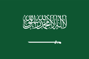 Vector flag of Saudi Arabia. Accurate dimensions and official colors. Symbol of patriotism and freedom. This file is suitable for digital editing and printing of any size.  © DennisStudio