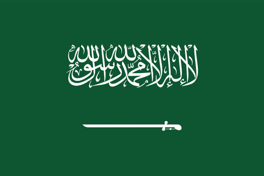 Vector flag of Saudi Arabia. Accurate dimensions and official colors. Symbol of patriotism and freedom. This file is suitable for digital editing and printing of any size.
