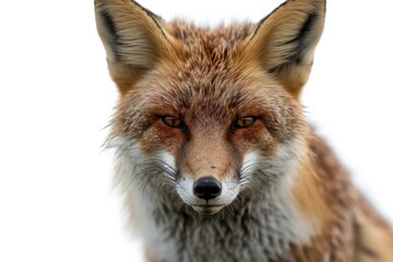 Fototapeta premium Mystic portrait of Bengal Fox studio, copy space on right side, Anger, Menacing, Headshot, Close-up View Isolated on white background