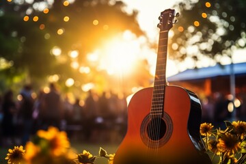 Fototapeta premium Summer concerts in the park - Generative AI