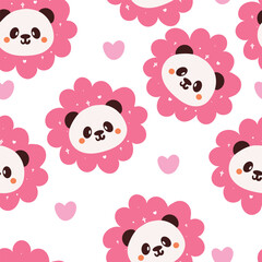 seamless pattern cartoon panda. cute animal wallpaper for textile, gift wrap paper